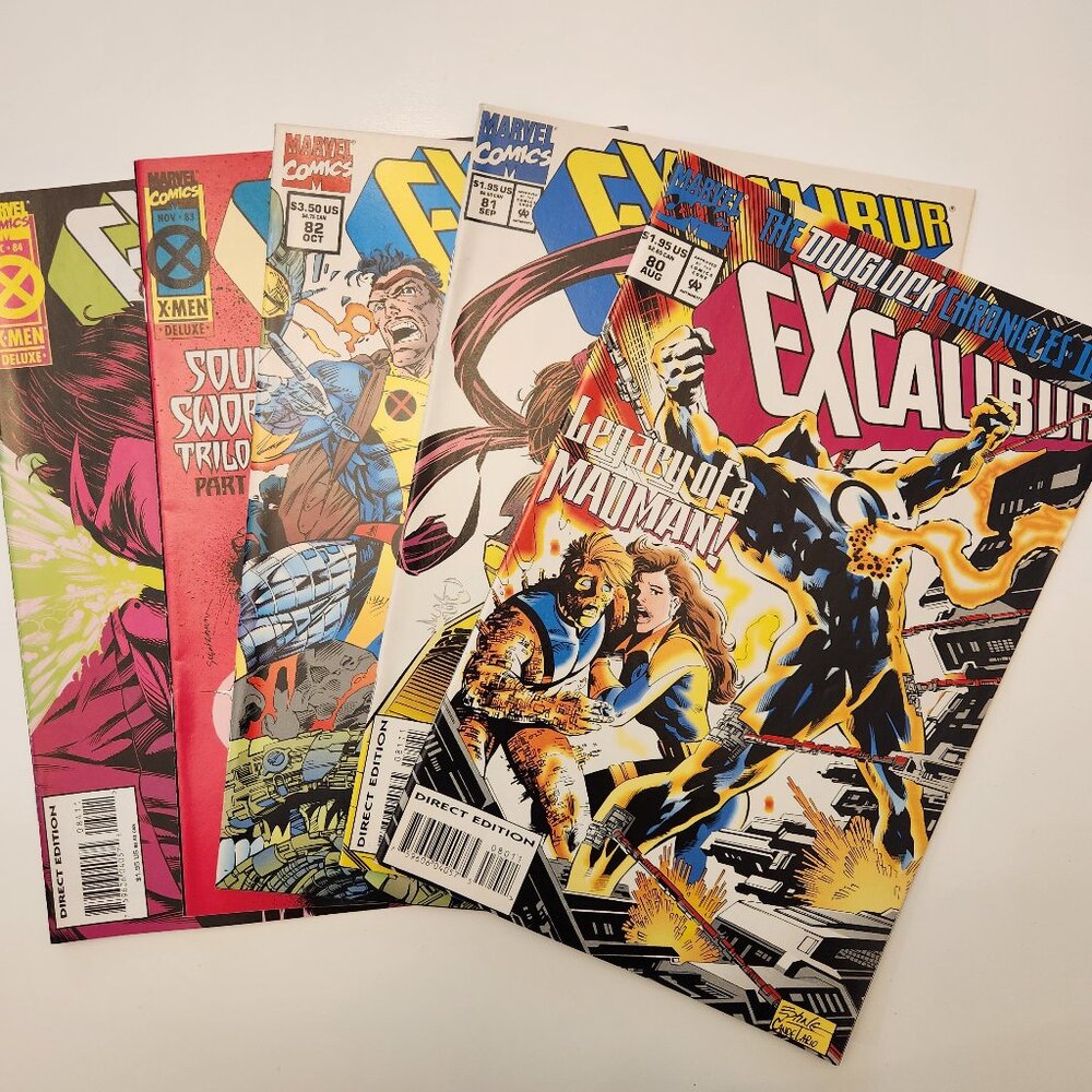 Lot of 5 Excalibur Comic Book 80 81 82 83 84 1994 Marvel Run X-Men Soul Sword